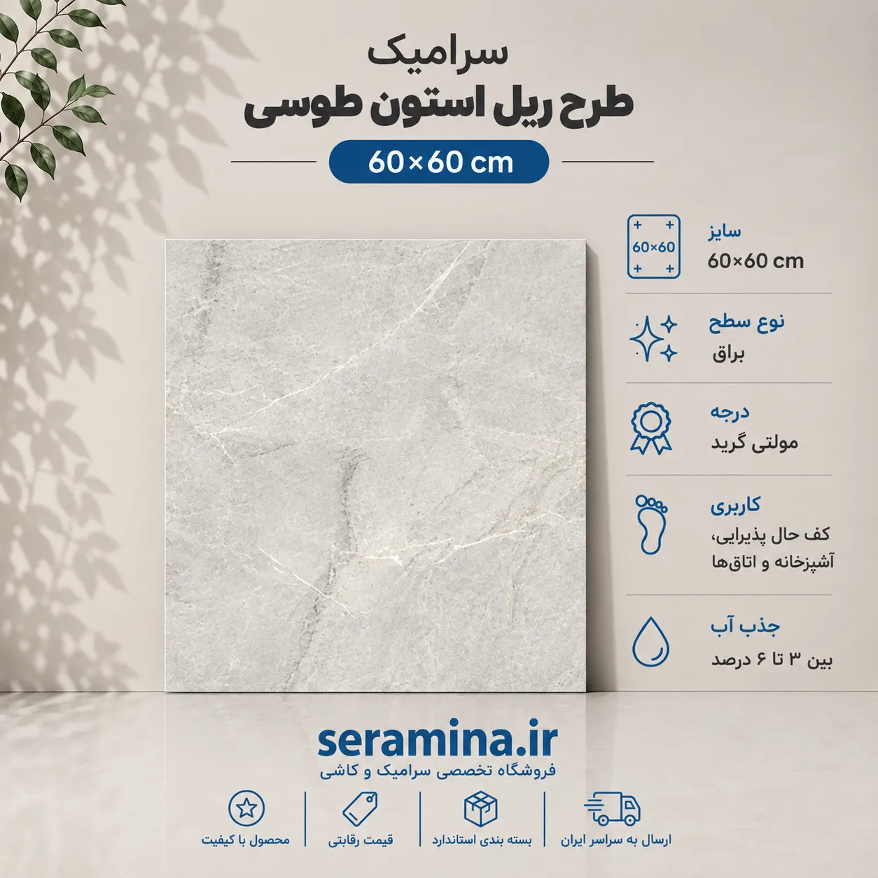 ریل استون طوسی 60×60